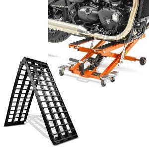 Set: Rampe de Chargement V nr en Alu max. 680 kg pli. pour Moto ConStands avec Pont Mid-lift XL 500kg en orange