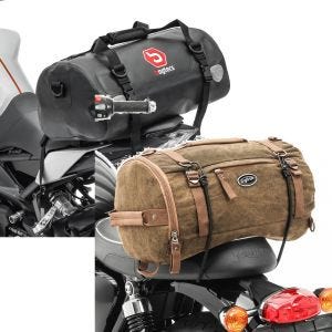 Set: Sacoche de selle XF30 Volume 30l Bagtecs avec Sacoche de selle Moto arrière Vintage 25L Canvas marron