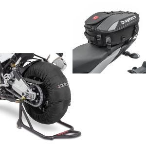 Set: Moto Couvertures Chauffantes Laguna Seca 60-80°C 17" noir ConStands avec Sacoche de selle X30 ext. 20-30Ltr noir