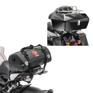 Set: Topcase mit Gepäckgrill Missouri 43Ltr passend für Chopper sw Craftride mit Hecktasche Drybag XF30 wd. Volumen 30l