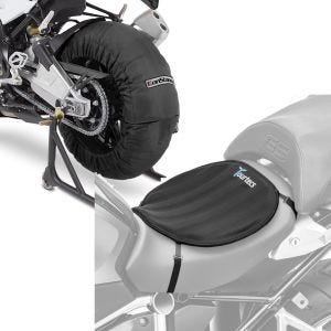 Set: Moto Couvertures Chauffantes Billown 60-80-95 °C 17" noir ConStands avec Moto Gel Coussin de selle Néoprène L noir