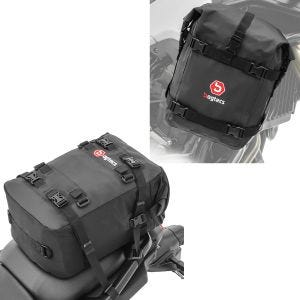 Set: Motorrad Hecktasche KH2 Rucksack 20 Liter sw Bagtecs mit Sturzbügeltasche passend für Schutzbügel K4 wasserdicht 10 Liter