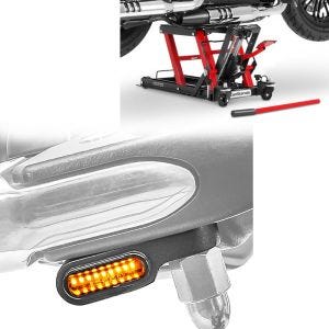 Set: elevateur ciseaux Mid-lift L 680kg en rouge ConStands avec LED Clignotants pour guidon Indicateurs Univ.s XS teinté