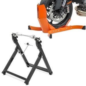 Set: Bloque Roue Easy-Plus à 21 Pouces orange ConStands avec Équilibreuse pneu moto WU-2 équilibreuse de roues noir