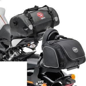 Set: Motorrad Hecktasche Drybag XF30 Wasserdicht Volumen 30l Bagtecs mit Hecktasche TM2 Sissybartasche 14 Liter sw