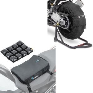 Set: Motorrad Reifenwärmer Set Billown 60-80-95 °C 17 Zoll sw ConStands mit Luftkissen Air Deluxe S sw