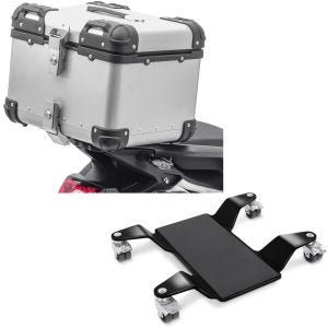 Set: Top case Alu moto XS45 argent 45L Bagtecs avec Chariot Range pour béquille centrale Mover II, max. 320 kg, noir