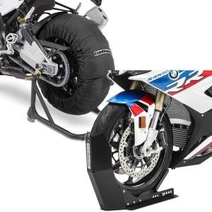 Set: Moto Couvertures Chauffantes Laguna Seca 60-80°C 17" noir ConStands avec Bloque Roue Easy-Fix noir à 21" noir-mate