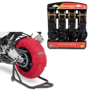 Set: Moto Couvertures Chauffantes Laguna Seca 60-80°C 17" rouge ConStands avec Sangle incl 4x boucles de chargement nr