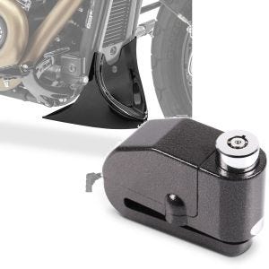 Set: Bugspoiler univ. passend für Chopper Cruiser Bobber CP9 sw Craftride mit Bremsscheibenschloss Alarm 120dB Motorrad sw
