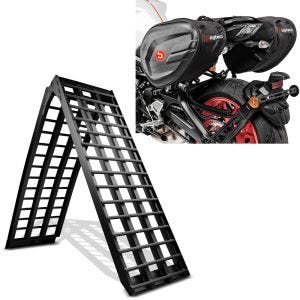 Set: Rampe chargement V nr Alu max. 680 kg pli. pour Moto ConStands avec Sacoches laterales CRB 40-60L Volume cavalières