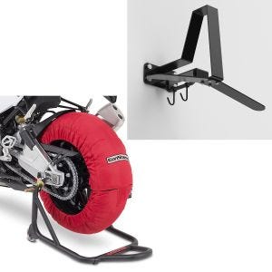 Set: Moto Couvertures Chauffantes Laguna Seca 60-80°C 17 pouces in rouge ConStands avec Vestiaire Motard WH2 noir