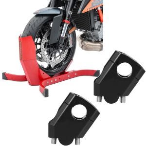Set: Bloque Roue Easy-Plus à 21" rouge ConStands avec Rehausseurs de guidon 40mm noir Alu pour guidons avec Ø 22mm 7/8"