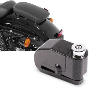 Set: Selle Pouf passager à Ventouses pour Motos Custom Glider X nr Craftride avec Antivol bloque disque Alarme 120dB nr