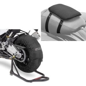 Set: Moto Couvertures Chauffantes Laguna Seca 60-80°C 17" noir ConStands avec Moto Gel Coussin de selle S Univ. noir