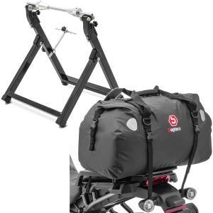 Set: Équilibreuse pneu moto WU-2 équilibreuse de roues noir ConStands avec Sacoche de selle Moto arrière XF60 Volume 60L
