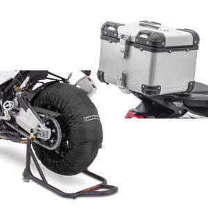 Set: Moto Couvertures Chauffantes Laguna Seca 60-80°C 17" noir ConStands avec Top case Alu moto XS45 argent 45L