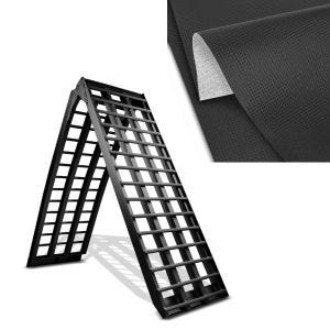 Set: Rampe de Chargement V nr en Alu max. 680 kg pli. pour Moto ConStands avec Housse de Selle Simili Cuir XL 140x100cm