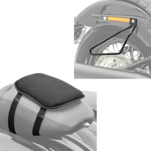Set: Satteltaschenhalter univ. sw Craftride mit Motorrad Gel Sitzkissen S Komfortkissen universal in sw