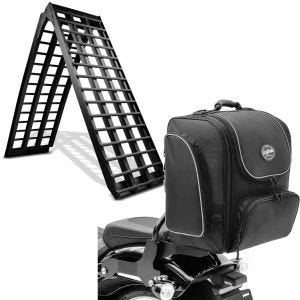 Set: Rampe de Chargement V nr en Alu max. 680 kg pli. pour Moto ConStands avec Sacoche Sissybar arrière TM4 39-49L nr