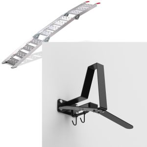 Set: rampe de chargement III en Alu max. 270 kg triple pliable pour moto ConStands avec Vestiaire Motard WH2 noir