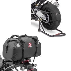 Set: Moto Couvertures Chauffantes Laguna Seca 60-80°C 17" noir ConStands avec Sacoche de selle XF60 Volume 60L