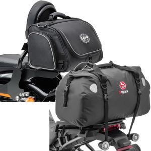 Set: Motorrad Hecktasche TM2 Sissybartasche 14 Liter sw Craftride mit Hecktasche Drybag XF60 Wasserdicht Volumen 60l