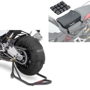Set: Moto Couvertures Chauffantes Laguna Seca 60-80°C 17 pouces noir ConStands avec Moto Coussin d'air Air Deluxe S noir