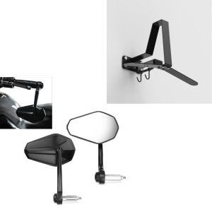 Set: Rétroviseur Embout de guidon avec ECE Retroviseur moto paire SP6 Zaddox avec Vestiaire Motard WH2 noir