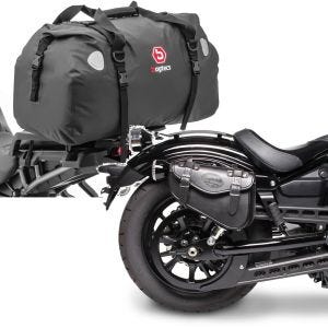 Set: Sacoche de selle Moto arrière XF60 Volume 60l Bagtecs avec Moto Sacoche droite Arizona 3Ltr pour Chopper noir