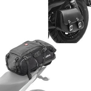Set: Sac à dos moto HX5 imp. 45Ltr Bagtecs avec Sacoche de bras oscillant compatible avec Harley Sportster / Dyna Dayton 7l