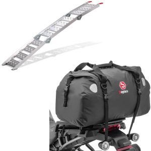 Set: rampe de chargement III en Alu max. 270 kg triple pli. pour moto ConStands avec Sacoche de selle XF60 Volume 60L
