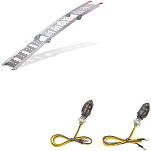 Set: rampe de chargement III en Alu max. 270 kg triple pli. pour moto ConStands avec Clignotants LED KP8 2 pièces teinté