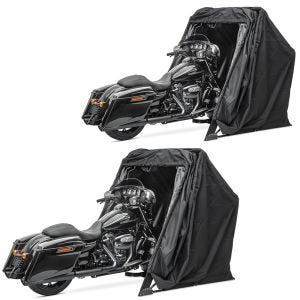 Set 2x Motorrad Zeltgarage Universal Faltgarage Motorradgarage Motoguard XXL schwarz