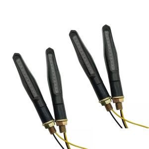 Set 2x Clignotant moto LED séquentiel avec homologation E LED clignotants Lumitecs RV68 2 pièces teintées noir