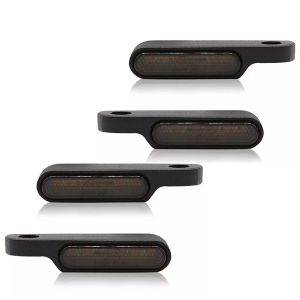Set 2x Clignotants LED au guidon pour modèles compatible avec Harley Davidson Softail Craftride RV377 Mini clignotant avec homologation E pour tableau de bord du guidon teinté noir