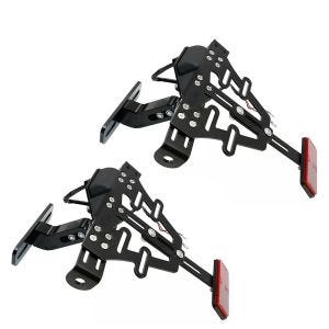 Set 2x Motorrad Kennzeichenhalter Universal mit LED Beleuchtung Zaddox KH5