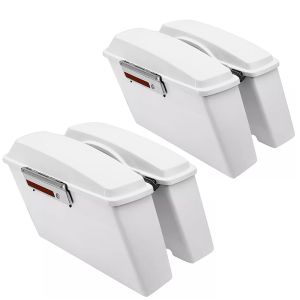 Set 2x Seitenkoffer Set passend für Harley Davidson Touring 94-13 Craftride Hartschalenkoffer 30Ltr weiß glatt