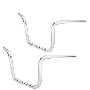 Set 2x Lenker Ape Hanger Fat Custom 1-1/4" Höhe 14" passend für Harley Davidson von Craftride Chrom