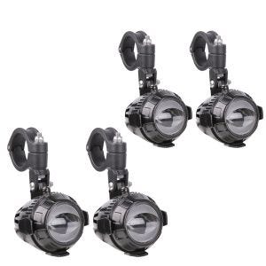 Set 2x Phares supplémentaires LED avec support pare carter Lumitecs MS1 Feux additionnels ECE 12V incl. câble de raccordement