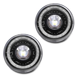 Set 2x LED Scheinwerfer 7" passend für Harley Davidson Hauptscheinwerfer mit E-Prüfzeichen DRL DE1 schwarz Craftride