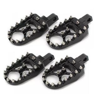 Set 2x Fahrer Fussrasten mit Rastenverlegung außen passend für Harley Davidson Craftride RB1 schwarz