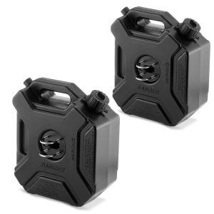 Set 2x Bidon de réserve moto 5L avec support Bidon plastique Bagtecs JC8 noir