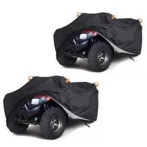 Set 2x Abdeckplane Quad XL Tourtecs 190T Abdeckhaube ATV mit Griffen schwarz