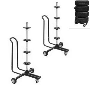 Set 2x Felgenbaum fahrbar mit Griff  passend für Autoreifen Vanit FB12 Reifen Ständer schwarz