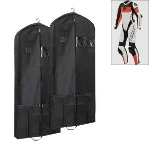 2er-Set Motorrad Lederkombi Kleidersack 65 x 170 cm Tourtecs LK14 Schutzhülle atmungsaktiv schwarz