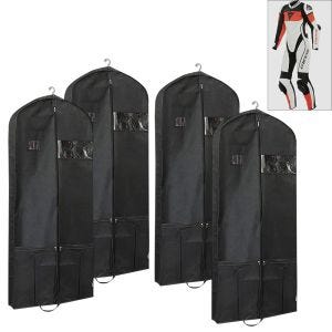 4er-Set Motorrad Lederkombi Kleidersack 65 x 170 cm Tourtecs LK14 Schutzhülle atmungsaktiv schwarz
