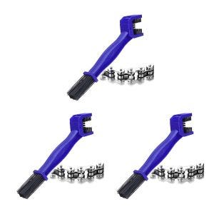 Lot de 3 Brosse de nettoyage chaîne moto bleu Zaddox