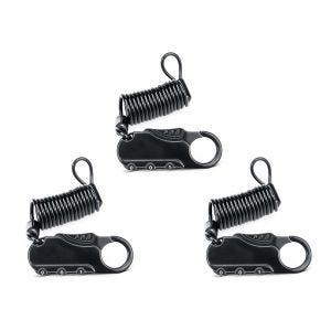 3er-Set Helmschloss Motorrad Tourtecs Zahlenschloss schwarz