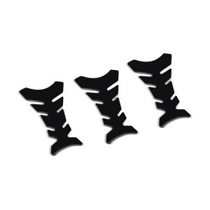 3er-Set Motorrad Tankpad Fishbone Zaddox Tankschutz Aufkleber universal schwarz